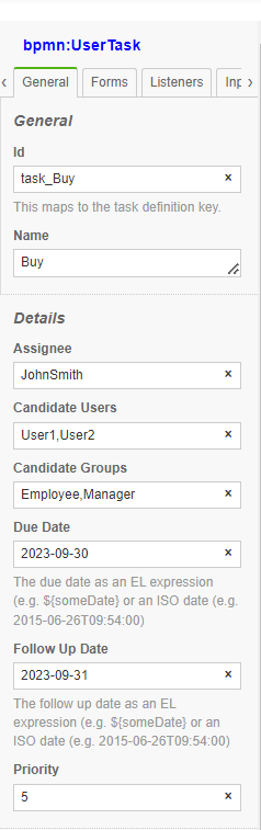 BPMN Editor Assignee